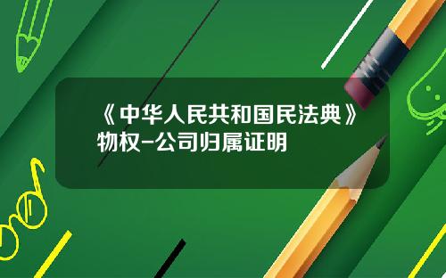 《中华人民共和国民法典》物权-公司归属证明