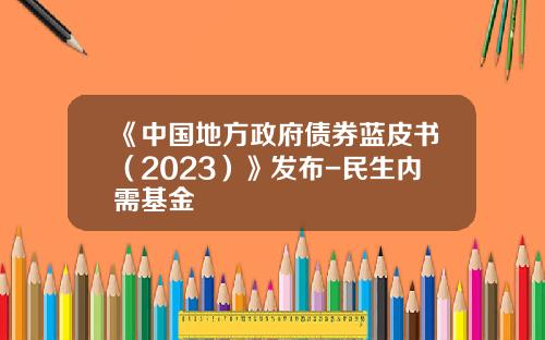 《中国地方政府债券蓝皮书（2023）》发布-民生内需基金