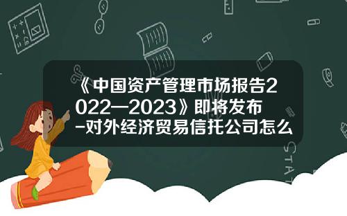 《中国资产管理市场报告2022—2023》即将发布-对外经济贸易信托公司怎么样