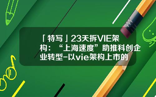 「特写」23天拆VIE架构：“上海速度”助推科创企业转型-以vie架构上市的公司