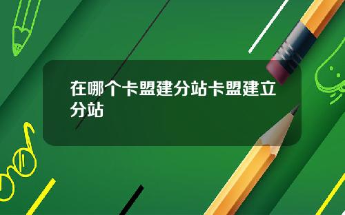 在哪个卡盟建分站卡盟建立分站