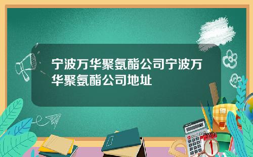 宁波万华聚氨酯公司宁波万华聚氨酯公司地址