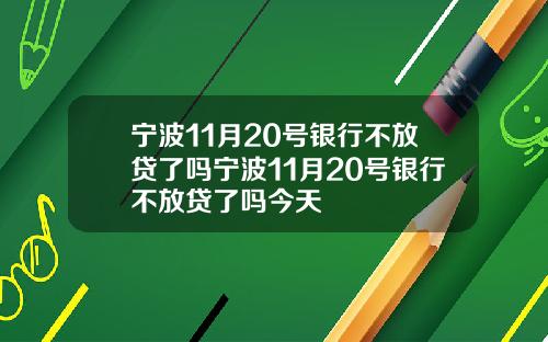 宁波11月20号银行不放贷了吗宁波11月20号银行不放贷了吗今天