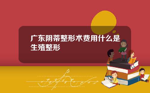 广东阴蒂整形术费用什么是生殖整形