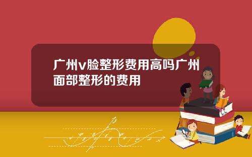 广州v脸整形费用高吗广州面部整形的费用