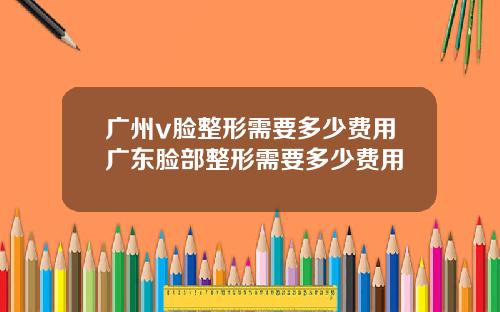 广州v脸整形需要多少费用广东脸部整形需要多少费用