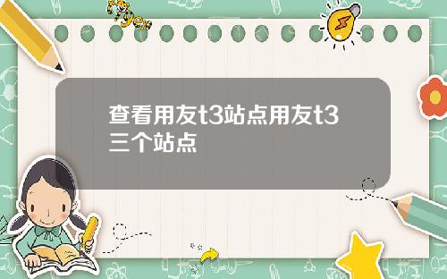 查看用友t3站点用友t3三个站点