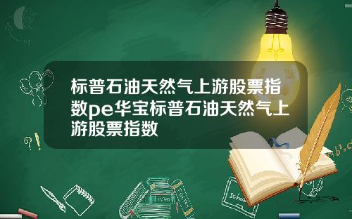 标普石油天然气上游股票指数pe华宝标普石油天然气上游股票指数