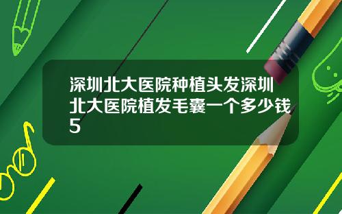 深圳北大医院种植头发深圳北大医院植发毛囊一个多少钱5
