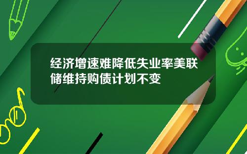 经济增速难降低失业率美联储维持购债计划不变