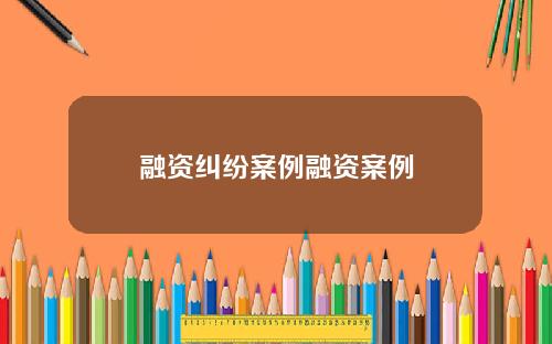 融资纠纷案例融资案例