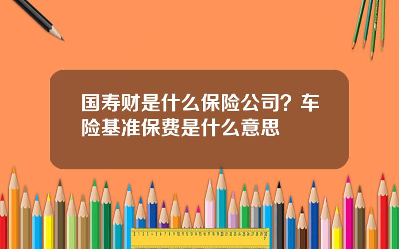 国寿财是什么保险公司？车险基准保费是什么意思