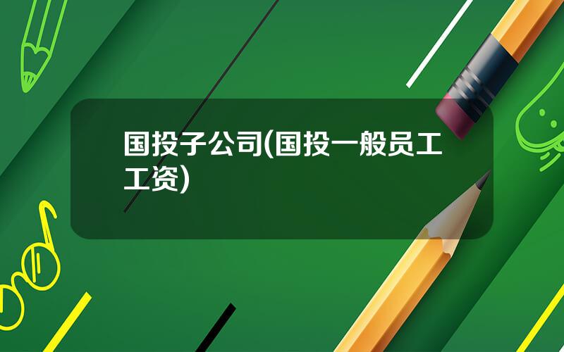 国投子公司(国投一般员工工资)