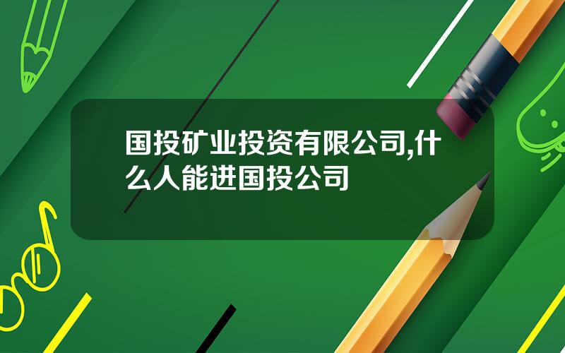 国投矿业投资有限公司,什么人能进国投公司