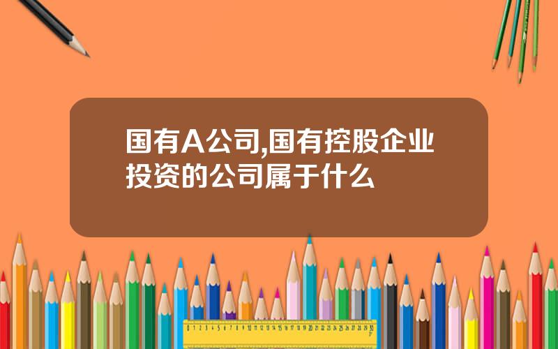 国有A公司,国有控股企业投资的公司属于什么