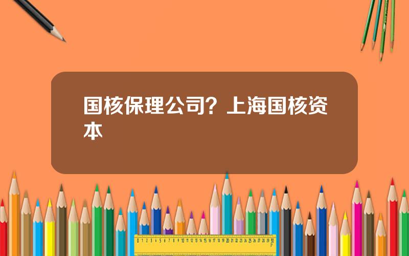 国核保理公司？上海国核资本