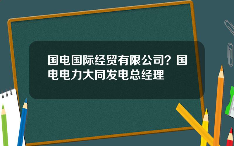 国电国际经贸有限公司？国电电力大同发电总经理