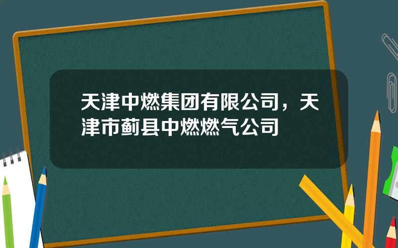 天津中燃集团有限公司，天津市蓟县中燃燃气公司