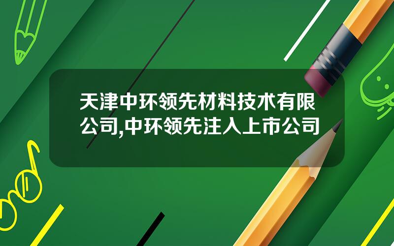 天津中环领先材料技术有限公司,中环领先注入上市公司