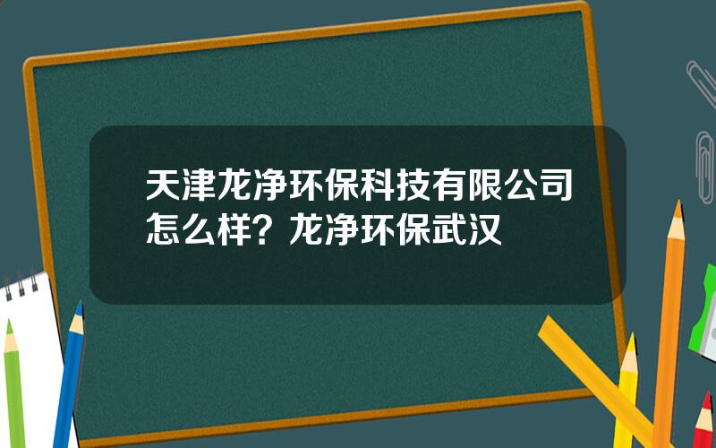 天津龙净环保科技有限公司怎么样？龙净环保武汉