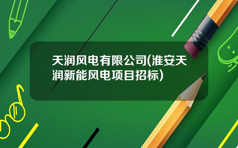 天润风电有限公司(淮安天润新能风电项目招标)
