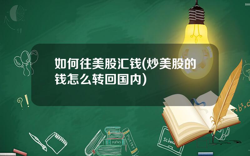 如何往美股汇钱(炒美股的钱怎么转回国内)