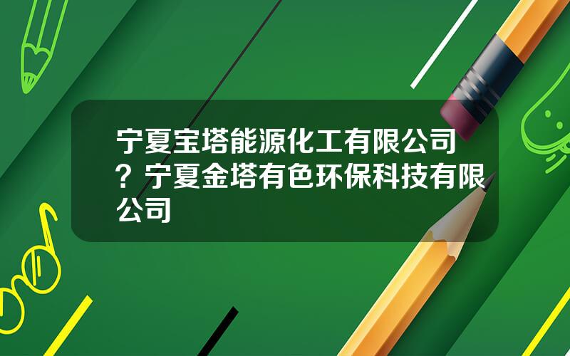 宁夏宝塔能源化工有限公司？宁夏金塔有色环保科技有限公司