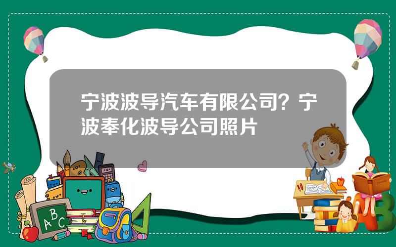 宁波波导汽车有限公司？宁波奉化波导公司照片