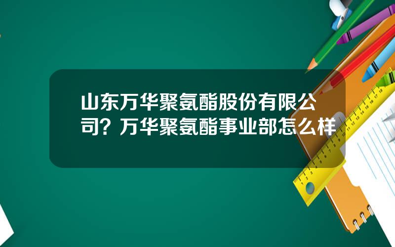 山东万华聚氨酯股份有限公司？万华聚氨酯事业部怎么样