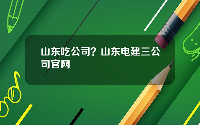 山东吃公司？山东电建三公司官网