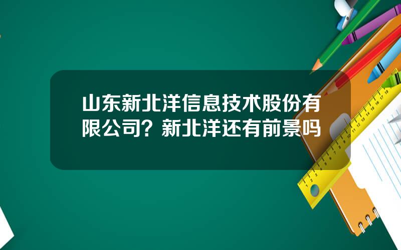 山东新北洋信息技术股份有限公司？新北洋还有前景吗