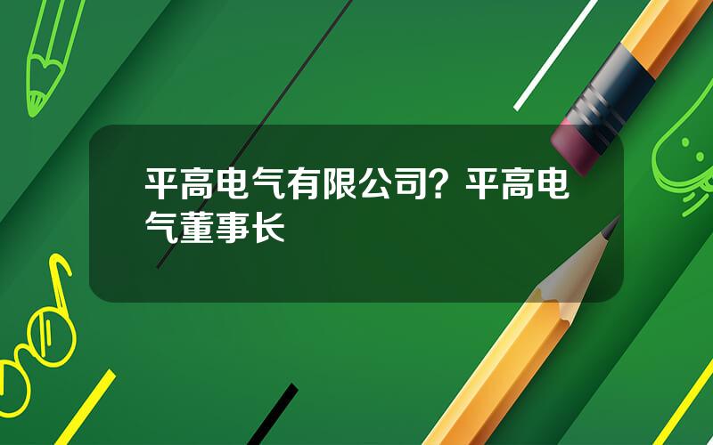 平高电气有限公司？平高电气董事长