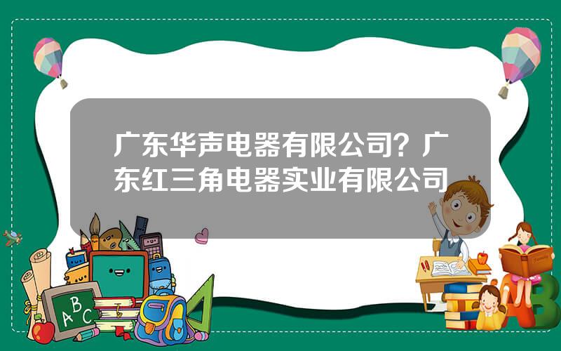 广东华声电器有限公司？广东红三角电器实业有限公司