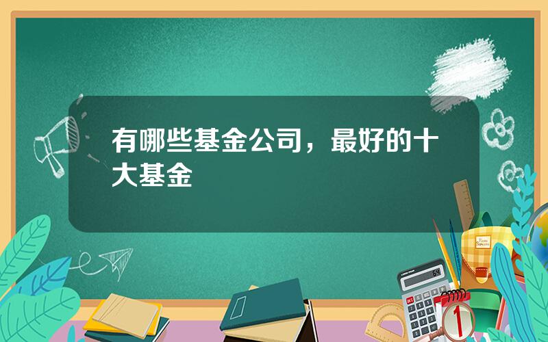 有哪些基金公司，最好的十大基金