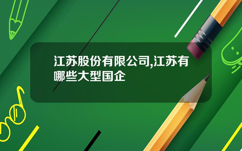 江苏股份有限公司,江苏有哪些大型国企