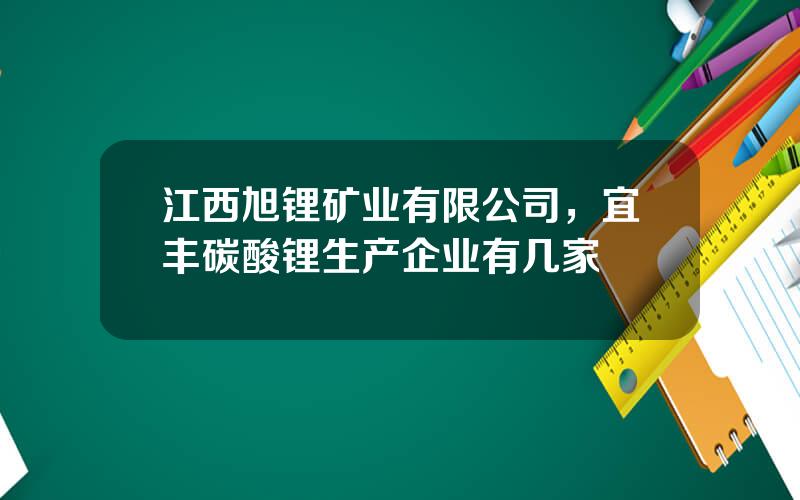 江西旭锂矿业有限公司，宜丰碳酸锂生产企业有几家