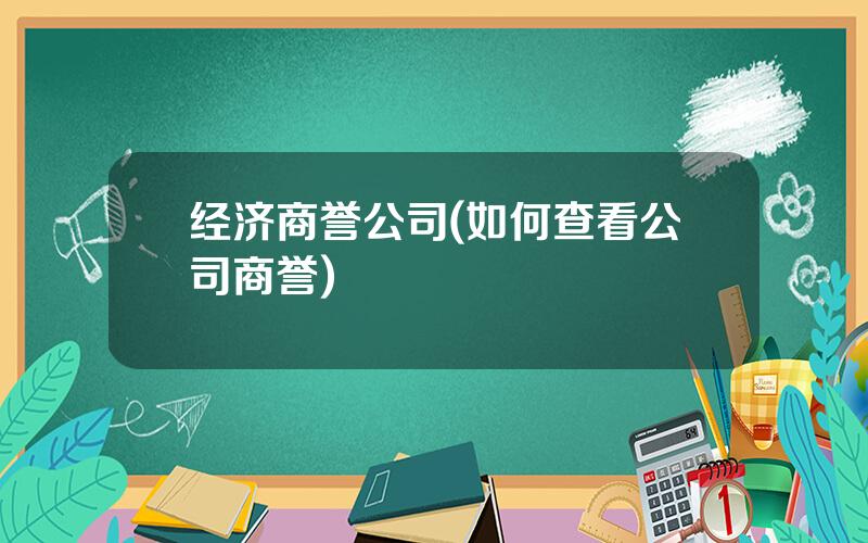 经济商誉公司(如何查看公司商誉)